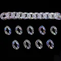 Iridescent transparent acrylic chain links for DIY handmade jewelry and accessory making. - 23x16mm (15 Pieces/Pack) / Iridescent Clear