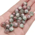 Hand-held round aurora cracked glass loose beads in mixed red and green for DIY jewelry - 20 Pieces (10mm Hole Approx 1mm) / No.12 Aurora Purple