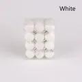 Set of 12 shiny white Christmas tree ornament balls in a clear plastic gift box - Set of 24 / White