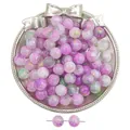 Violette, goldgesprenkelte Glasperlen für die DIY-Schmuckherstellung und Handwerk - 20 Stück/Packung (10mm) / Gebrochene Jade Goldstaub Farbe 14
