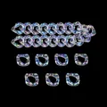 Iridescent transparent acrylic chain links for DIY jewelry making and crafts - 27x26mm (10 Pieces/Pack) / Iridescent Clear