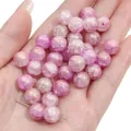 Pink aurora crackle glass beads for DIY jewelry making, loose round spacer beads - 20 Pieces (10mm Hole Approx 1mm) / No.3 Aurora Blue