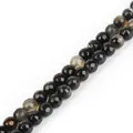 Faceted natural black agate loose beads for DIY handmade jewelry and accessory crafting - Diameter 4mm Length 38cm Approx 93 Beads/Strand / Natural Dyed Black Line