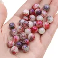 Aurora effect round shattered glass beads for DIY jewelry making craft accessories - 20 Pieces (10mm Hole Approx 1mm) / No.4 Aurora Blue