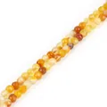 Faceted natural yellow agate stone beads strands for DIY handmade jewelry making - Diameter 4mm Length 38cm Approx 93 Beads/Strand 1 Strand/Pack / Natural Dyed Orange Yellow Line