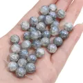 Round silver aurora cracked effect glass beads for handmade jewelry DIY findings - 20 Pieces (10mm Hole Approx 1mm) / No.7 Aurora Blue
