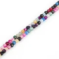 Premium faceted natural agate and quartz beads in vibrant colors for DIY jewelry crafts - Diameter 4mm Length 38cm Approx 93 Beads/Strand / Natural Dyed Multicolor Banded