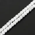Natural white faceted howlite stone beads for DIY jewelry making, crafts, and bracelets - Diameter 6mm Length 38cm 15 Inches Approx 62 Beads/Strand 1 Strand/Pack / Natural Color White Turquoise