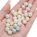 Aurora iridescent crackle glass round beads for DIY jewelry making and craft projects - 20 Pieces (10mm Hole Approx 1mm) / No.11 Aurora Blue