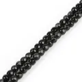 Premium polished faceted black natural stone beads for DIY jewelry making accessories - Diameter 4mm Length 38cm Approx 93 Beads/Strand / Natural Dyed Black Agate