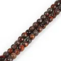 Faceted dark red natural stone beads for handmade DIY jewelry making craft accessories - Diameter 4mm Length 38cm Approx 93 Beads/Strand / Natural Original Color Red Tiger Eye