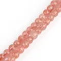 Faceted pink natural stone beads for DIY jewelry making and bracelets - Diameter 4mm Length 38cm Approx 93 Beads/Strand / Synthetic Dyed Watermelon Red