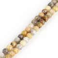 Faceted natural agate stone beads in earthy tones for DIY jewelry making projects - Diameter 6mm Length 38cm Approx 62 Beads/Strand / Natural Undyed Crazy Agate