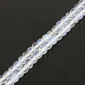 Two strands of shimmering faceted white opalite glass beads for DIY jewelry accessories - Diameter 4mm Length 38cm Approx 93 Beads/Strand / Synthetic Dyed Opal