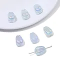 Perles en acrylique de tulipe bleu clair irisées pour la création de bijoux DIY - Muguet Transparent Bleu Irisé
