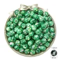 Cuentas de acrílico marmoleado verde 8mm para la creación de pulseras y joyas DIY - Verde oscuro