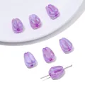Perles tulipes en acrylique irisé violet pour divers projets de création de bijoux - Muguet Transparent Lilas Irisé