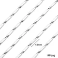Silberne 18mm Edelstahl-Flachgliederkette für DIY-Schmuckherstellung, 1 Meter pro Packung - Stabkette (3x18mm) / 1 Meter/Packung