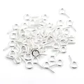 Petites broches à vis en fer argenté pour la fabrication de bijoux DIY et l'artisanat - Pitons à Vis / 200 Pièces/Paquet (4x8mm) / Argent