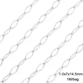 Edelstahl-Rautenkette für DIY-Schmuckherstellung, 1,0x7x14,5 mm Größe, 1 m pro Beutel. - Rhombuskette (1.0x7x14.5mm) / 1 Meter/Packung