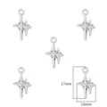 Silver-plated four-pointed star alloy charms measuring 17x10mm for DIY jewelry making - Double Star / 10×17mm (2 Pieces/Pack) / Gold