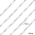 Hochwertige 14mm Edelstahl Büroklammerkette für DIY Schmuckherstellung 1M Beutel - Rectangular Three-Bead Chain (14mm) / 1 Meter/Packung