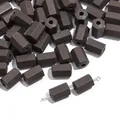 Dark brown hexagonal retro ceramic beads for DIY jewelry making and handmade crafts accessories - Column Bead / 5 Pieces/Pack (6x10mm) / Dark Coffee