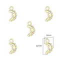 Golden electroplated crescent moon alloy charm with clear crystals for DIY jewelry 12x6mm - Small Moon / 6×12mm (2 Pieces/Pack) / Gold