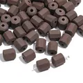 Vintage brown hexagonal kiln-fired ceramic loose beads for DIY jewelry making accessories - Column Bead / 5 Pieces/Pack (8x10mm) / Dark Coffee