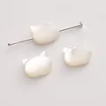 Perles en nacre naturelle en forme de tête de chat pour accessoires de bijoux DIY faits main - Tête de Chat / 8x10mm (Trou Horizontal), 1 Pièce/Paquet / Blanc