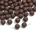 Faceted dark brown kiln-fired ceramic beads for handmade DIY jewelry making crafts - Round Bead / 5 Pieces/Pack (8mm) / Dark Coffee