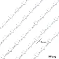 Silberne Edelstahl-Sternenkette 12mm für DIY Armband und Halskette Schmuckherstellung - Fünfzackige Sternenkette (6x12mm) / 1 Meter/Packung