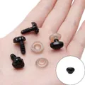 Nez de sécurité en plastique noir pour poupées DIY avec rondelles tenus dans la main - Nez à Vis 10x13mm 30 Paires/Pack