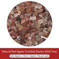 Natürliche rote Achat-Bruchsteine, ungebohrt 3-8mm, ca. 50g pro Packung für DIY-Handwerk - Natürlicher Wasserroter Achat