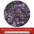 Natürliche Amethyst-Splitter Grade A für DIY-Schmuck, 3-8mm Steine, 50g Packung - Natürlicher Amethyst (Grad A)