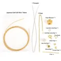 14K gold plated DIY jewelry making kit including gold wire, chain, beads and charms - Gold Peach Blossom Artificial Pearl Kit