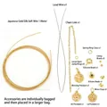 Complete 14K gold plated DIY jewelry accessory kit with wire, chain, and charms. - Fu Le An Pendants 3-in-1 Pack