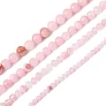 Perles rondes en pierre synthétique rose de différentes tailles pour bijoux DIY - Jade Persan Synthétique
