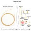 Premium 14K gold filled jewelry making starter kit featuring charms, chain, and wire - Strawberry Flower Heart 3-in-1 Kit