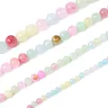 Perles rondes en pierre synthétique pastel pour la création de bijoux en tailles variées - Jade Coloré Synthétique