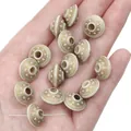Vintage French style gold-accented acrylic flat beads for DIY jewelry making - Black / 14x9mm Drum-shaped Beads Approx. 40pcs/Pack