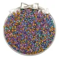 Assorted silver-lined glass seed beads in a decorative tray for DIY jewelry making - Macaron Color