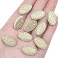 Vintage French gold-detailed acrylic oval beads for DIY handmade jewelry and craft making - Black / Large Oval Beads 13x21mm Approx. 40pcs/Pack