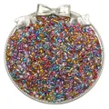 Assorted multi-color silver-lined glass seed beads in a decorative silver tray - Random Mixed Colors
