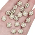 Vintage white acrylic flat round beads with gold sunburst pattern for DIY jewelry - Flower Flat Round Bead / 10mm (Approx 50pcs/bag) / Black