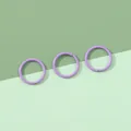 Three purple iron jump rings for DIY jewelry making, crafts and keychain accessories - Purple