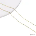 Elegant 1.5mm 14K gold filled heart shaped link copper chain for necklace making - 1.5mm (1m Pack) / 14K Gold Plated