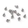 Silver-toned round silicone spacer beads with loops for DIY jewelry making - Positioning Bead with Loop / 4mm Diameter (2 Pcs/Pack) / Silver