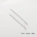 High-quality silver-colored metal jewelry extension chain with teardrop pendant, 60mm length - Extender Chain (Platinum Plated) / 6cm/1 Piece
