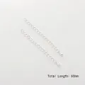 60mm silver-plated metal jewelry extension chain for DIY necklace or bracelet making - Extender Chain (Thick Silver Plated) / 6cm/1 Piece